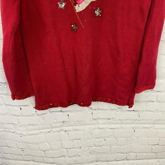 The Quaker Factory Sequin Flag Sweater small - Picture 3 of 5